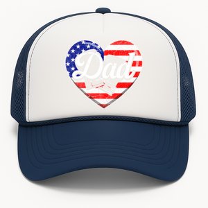 Retro Usa Flag Heart Boxing Dad Fathers Day Patriotic Gift Trucker Hat