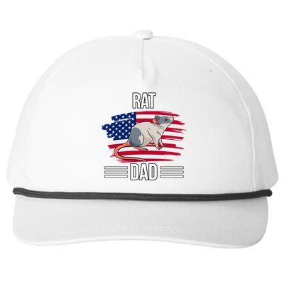 Rodent Us Flag 4th Of July Father's Day Rat Dad Gift Snapback Five-Panel Rope Hat