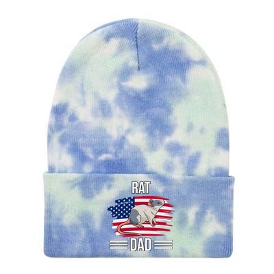 Rodent Us Flag 4th Of July Father's Day Rat Dad Gift Tie Dye 12in Knit Beanie