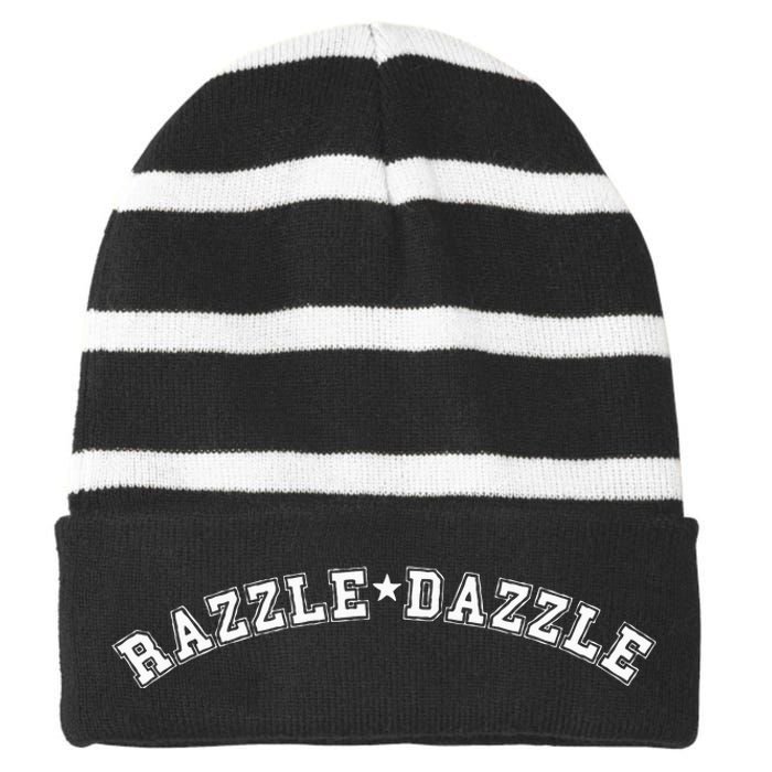 Razzledazzle Unique Funny Obscure Fun Weird Ol Old Fun Word Striped Beanie with Solid Band