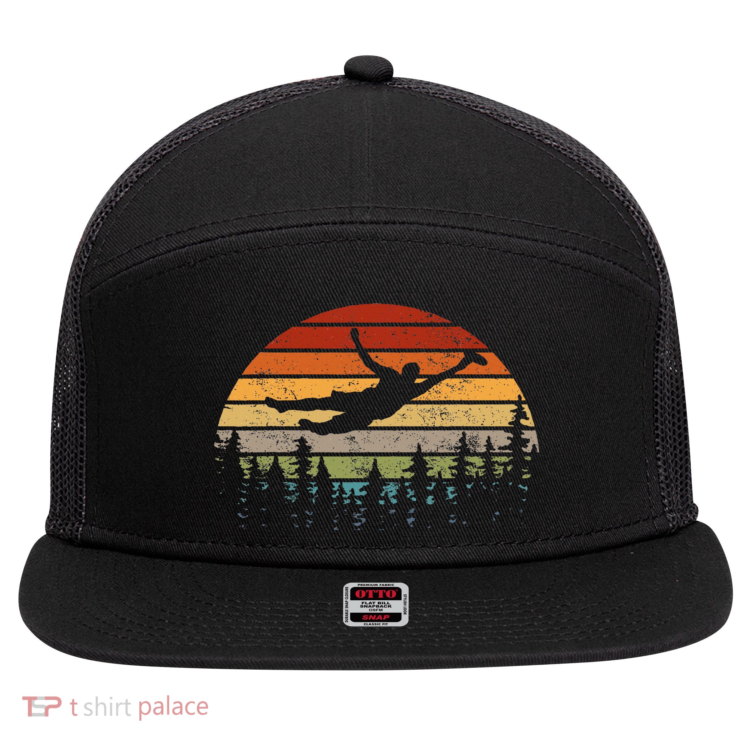 Retro Ultimate Frisbee Player Women Vintage Flying Disc 7 Panel Mesh Trucker Snapback Hat