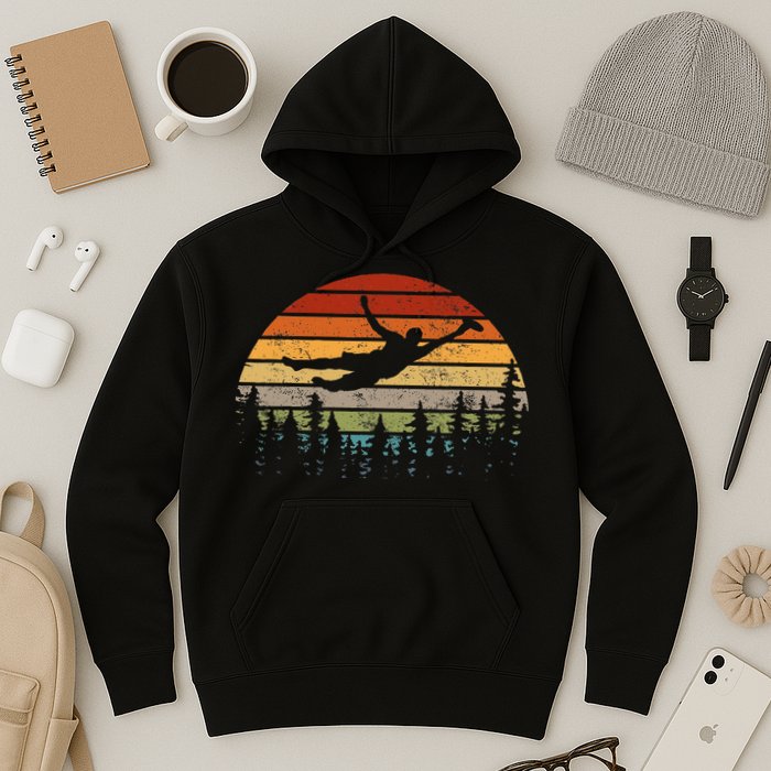 Retro Ultimate Frisbee Player Women Vintage Flying Disc Hoodie