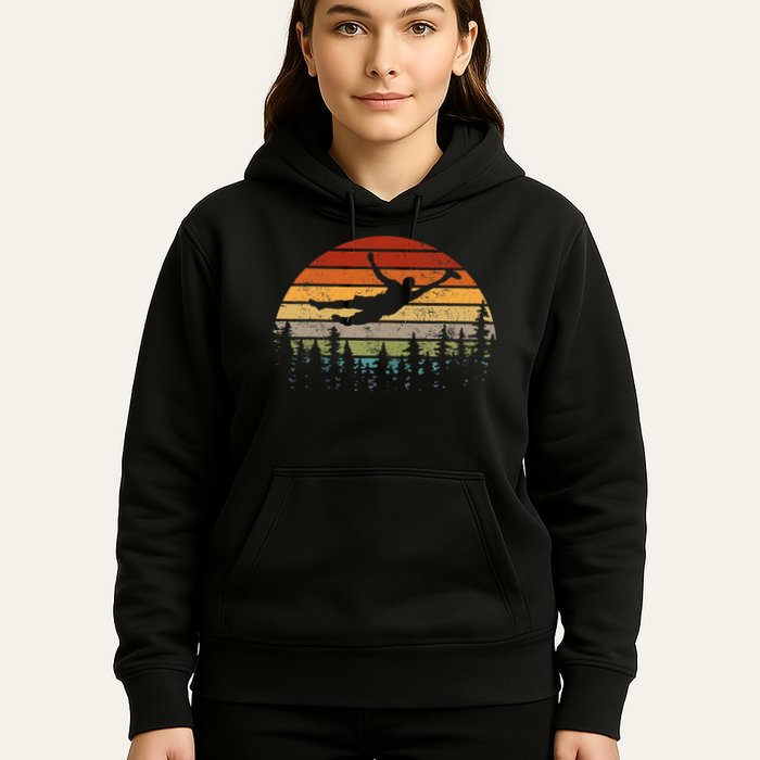Retro Ultimate Frisbee Player Women Vintage Flying Disc Hoodie