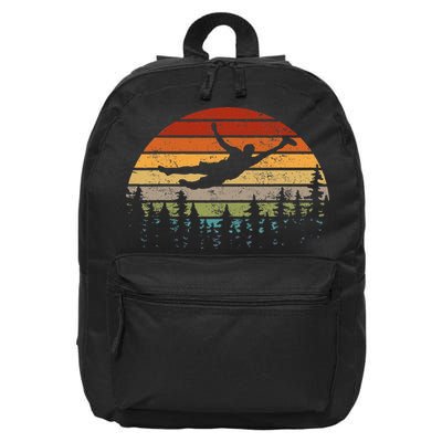 Retro Ultimate Frisbee Player Women Vintage Flying Disc 16 in Basic Backpack