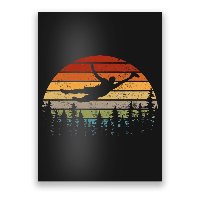 Retro Ultimate Frisbee Player Women Vintage Flying Disc Poster