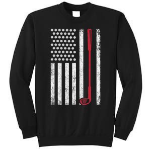 Retro USA Flag Distressed Golf Sport Lover Funny Sweatshirt