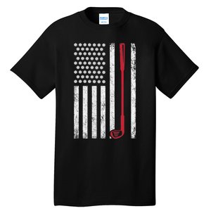 Retro USA Flag Distressed Golf Sport Lover Funny Tall T-Shirt