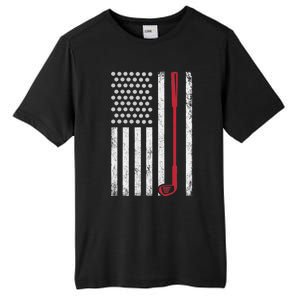 Retro USA Flag Distressed Golf Sport Lover Funny Tall Fusion ChromaSoft Performance T-Shirt