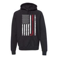 Retro USA Flag Distressed Golf Sport Lover Funny Premium Hoodie