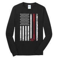 Retro USA Flag Distressed Golf Sport Lover Funny Tall Long Sleeve T-Shirt