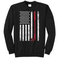 Retro USA Flag Distressed Golf Sport Lover Funny Tall Sweatshirt