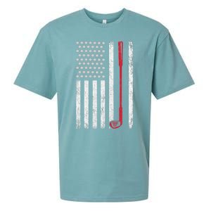 Retro USA Flag Distressed Golf Sport Lover Funny Sueded Cloud Jersey T-Shirt