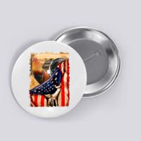 Rooster Us Flag Cock Fight Button