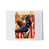 Rooster Us Flag Cock Fight Mousepad