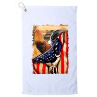 Rooster Us Flag Cock Fight Platinum Collection Golf Towel