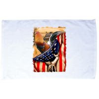 Rooster Us Flag Cock Fight Microfiber Hand Towel