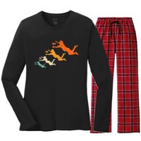 Retro Ultimate Frisbee Player Vintage Disc Ultimate Frisbee Women's Long Sleeve Flannel Pajama Set 