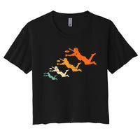 Retro Ultimate Frisbee Player Vintage Disc Ultimate Frisbee Women's Crop Top Tee