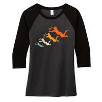 Retro Ultimate Frisbee Player Vintage Disc Ultimate Frisbee Women's Tri-Blend 3/4-Sleeve Raglan Shirt