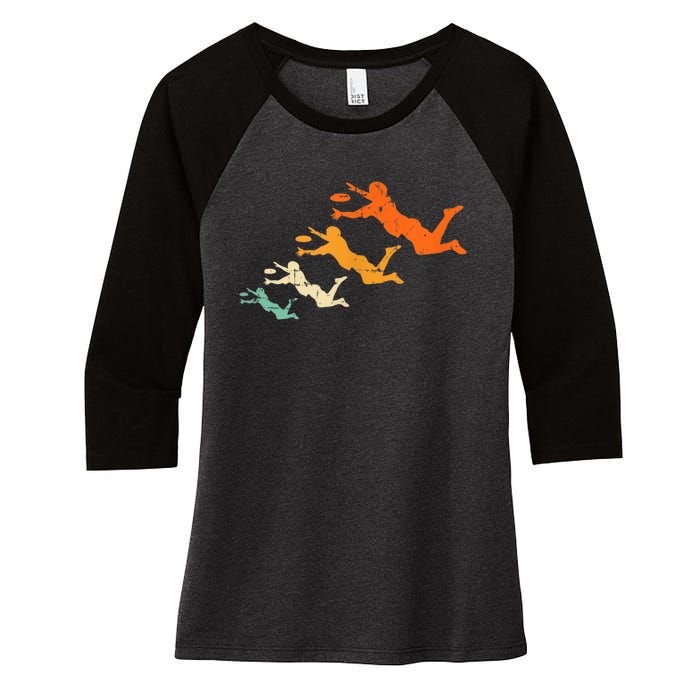 Retro Ultimate Frisbee Player Vintage Disc Ultimate Frisbee Women's Tri-Blend 3/4-Sleeve Raglan Shirt