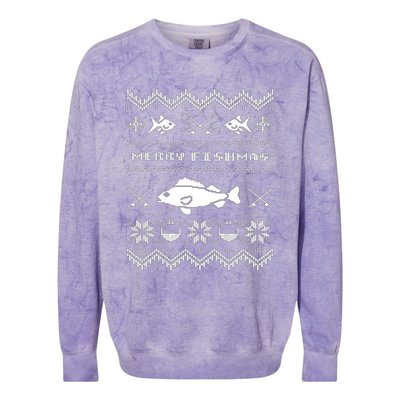 Retro Ugly Fishing Christmas Bass Fish Apparel Colorblast Crewneck Sweatshirt