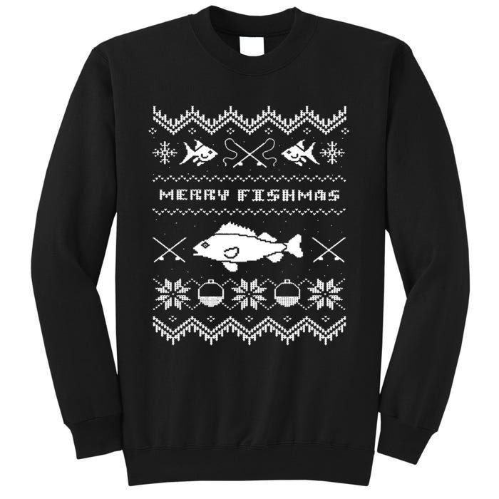 Retro Ugly Fishing Christmas Bass Fish Apparel Tall Sweatshirt