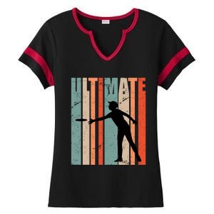 Retro Ultimate Frisbee Gift Ladies Halftime Notch Neck Tee