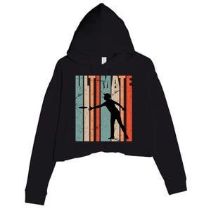 Retro Ultimate Frisbee Gift Crop Fleece Hoodie