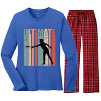 Retro Ultimate Frisbee Gift Women's Long Sleeve Flannel Pajama Set 