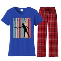 Retro Ultimate Frisbee Gift Women's Flannel Pajama Set