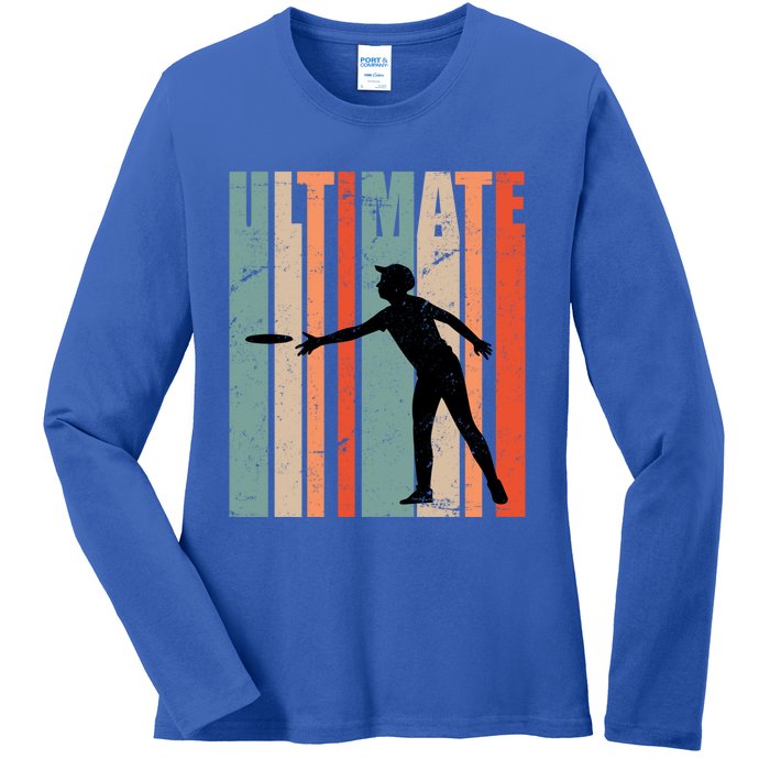 Retro Ultimate Frisbee Gift Ladies Long Sleeve Shirt