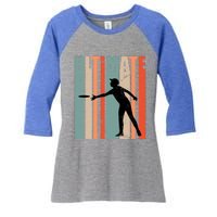 Retro Ultimate Frisbee Gift Women's Tri-Blend 3/4-Sleeve Raglan Shirt