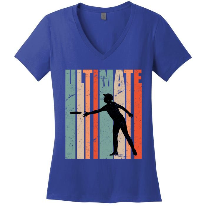 Retro Ultimate Frisbee Gift Women's V-Neck T-Shirt