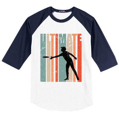 Retro Ultimate Frisbee Gift Baseball Sleeve Shirt