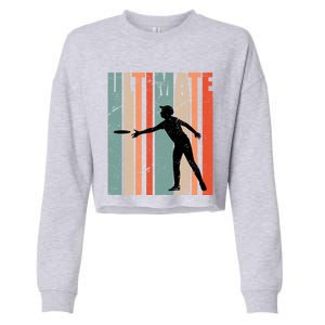 Retro Ultimate Frisbee Gift Cropped Pullover Crew