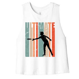 Retro Ultimate Frisbee Gift Women's Racerback Cropped Tank