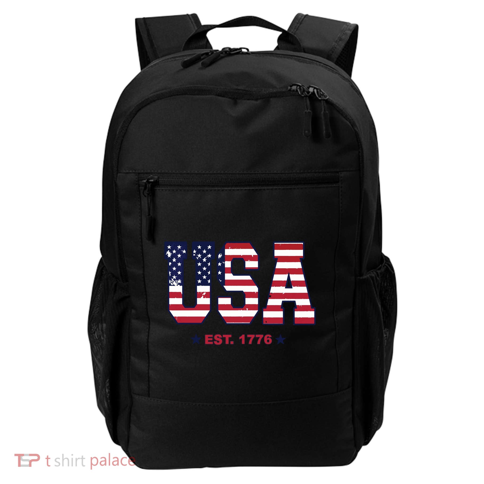 Retro Usa Flag Est. 1776 4th Of July Graphic American Flag Backpack