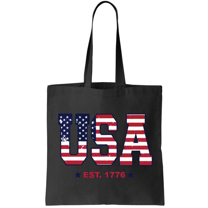 Retro Usa Flag Est. 1776 4th Of July Graphic American Flag Bag