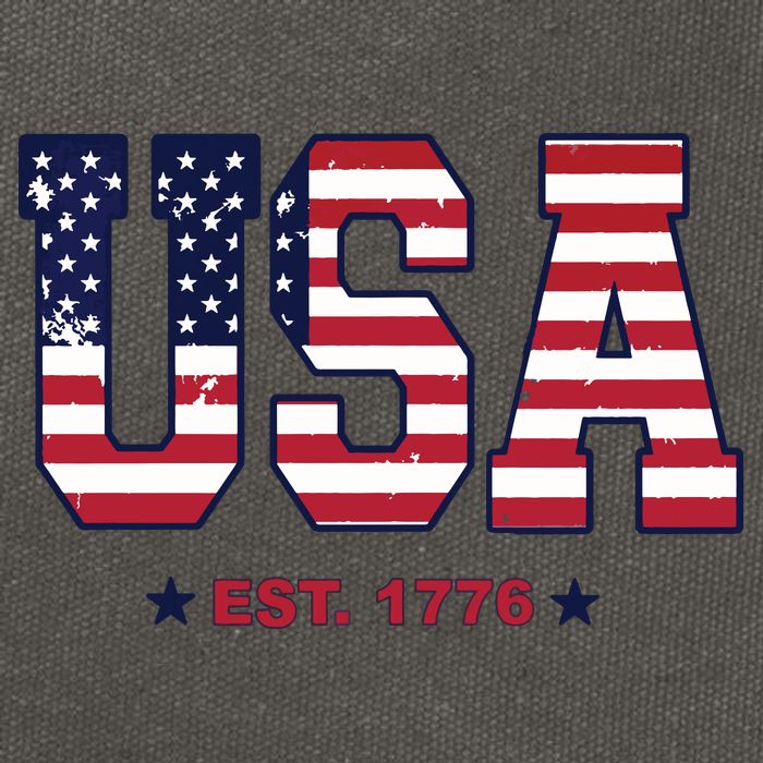 Retro Usa Flag Est. 1776 4th Of July Graphic American Flag Cotton Canvas Backpack