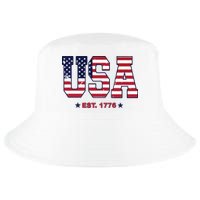 Retro Usa Flag Est. 1776 4th Of July Graphic American Flag Cool Comfort Performance Bucket Hat