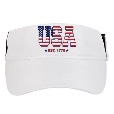 Retro Usa Flag Est. 1776 4th Of July Graphic American Flag Adult Drive Performance Visor