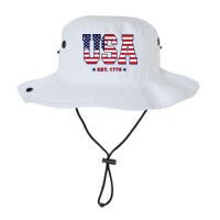 Retro Usa Flag Est. 1776 4th Of July Graphic American Flag Bucket Hat