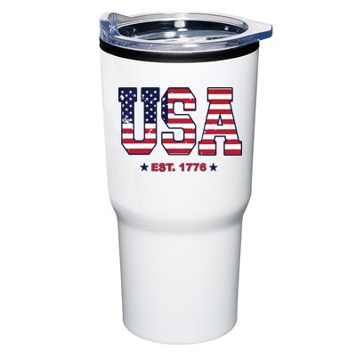 Retro Usa Flag Est. 1776 4th Of July Graphic American Flag Tumbler