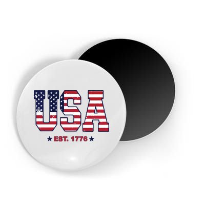 Retro Usa Flag Est. 1776 4th Of July Graphic American Flag Magnet