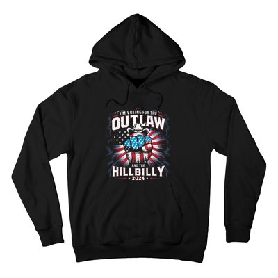 Retro Us Flag Outlaw Hillbilly 2024 Trump Vance 2024 Hoodie