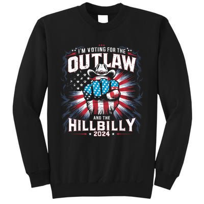 Retro Us Flag Outlaw Hillbilly 2024 Trump Vance 2024 Sweatshirt