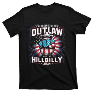 Retro Us Flag Outlaw Hillbilly 2024 Trump Vance 2024 T-Shirt