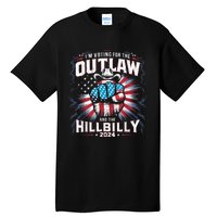 Retro Us Flag Outlaw Hillbilly 2024 Trump Vance 2024 Tall T-Shirt