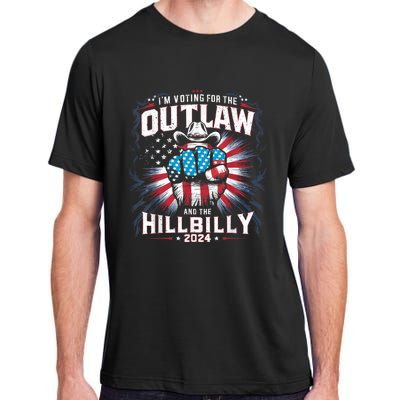 Retro Us Flag Outlaw Hillbilly 2024 Trump Vance 2024 Adult ChromaSoft Performance T-Shirt