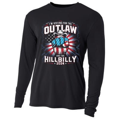 Retro Us Flag Outlaw Hillbilly 2024 Trump Vance 2024 Cooling Performance Long Sleeve Crew